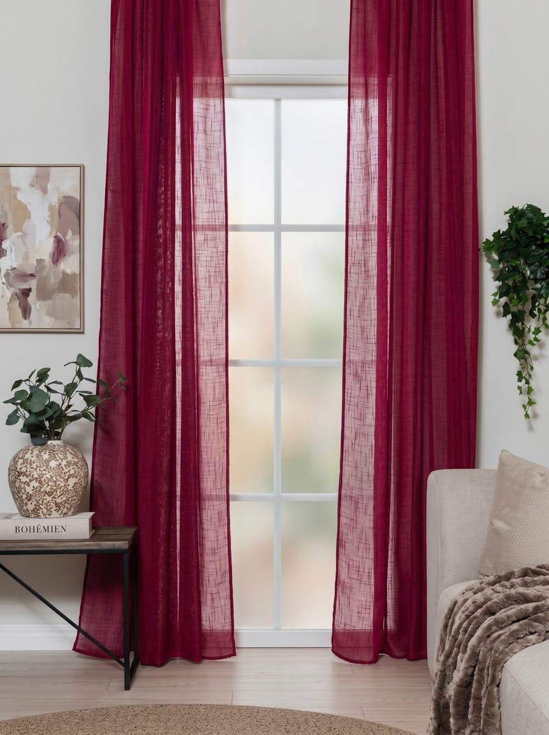 Verho Stella 140x250 cm - Punainen - Kodintekstiilit & matot - Verhot