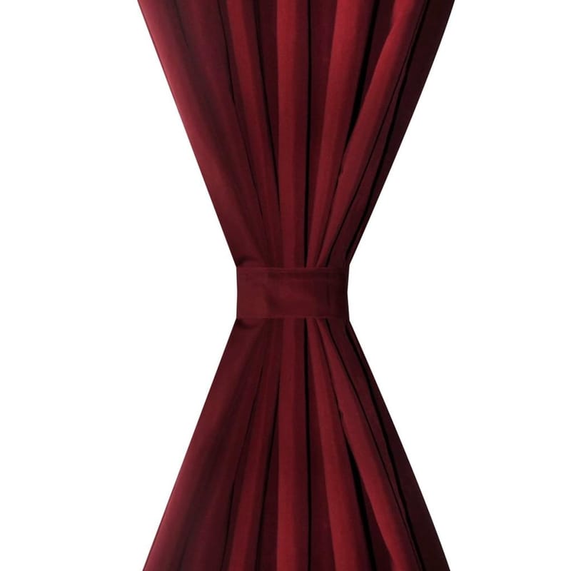 Bordeaux Mikro-Satiini Verhot Lenkeillä 2kpl 140 x 245 cm - Punainen - Kodintekstiilit & matot - Verhot
 - Pimennysverhot