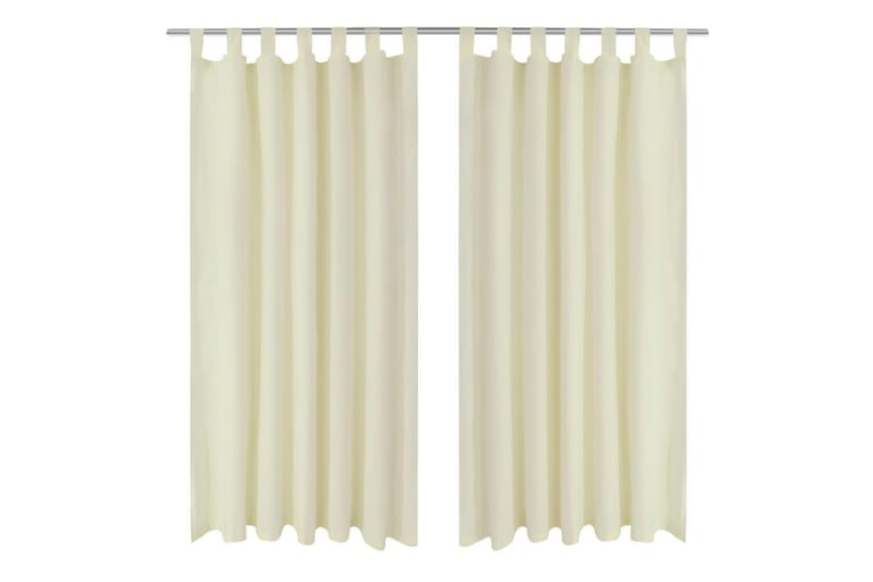 Creme Mikro-Satiini Verhot Lenkeillä 2kpl 140 x 225 cm - Kerma - Kodintekstiilit & matot - Verhot
 - Pimennysverhot