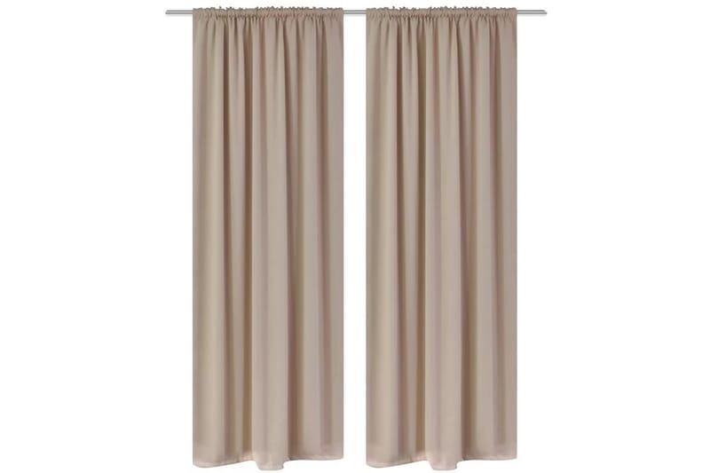 Creme Pimennysverhot Verhotankouralla 2 kpl 135 x 245 cm - Kerma - Kodintekstiilit & matot - Verhot
 - Pimennysverhot