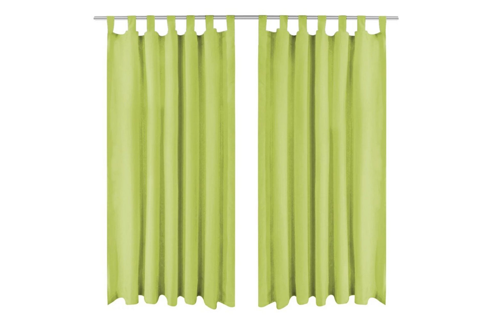 Mikro-satiiniverhot silmukoilla 2 kpl 140x175 cm Vihreä - Vihreä - Kodintekstiilit & matot - Verhot
 - Pimennysverhot