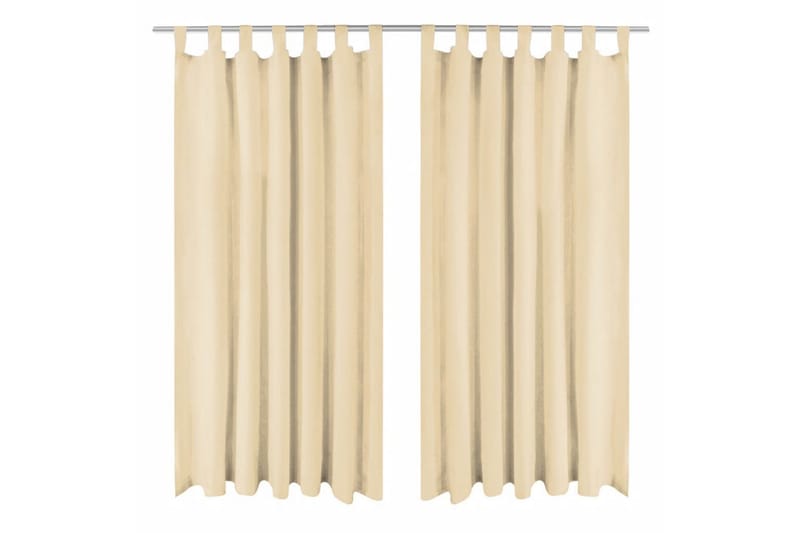 Mikro-satiiniverhot silmukoilla 2 kpl 140x225 cm Beige - Beige - Kodintekstiilit & matot - Verhot
 - Pimennysverhot