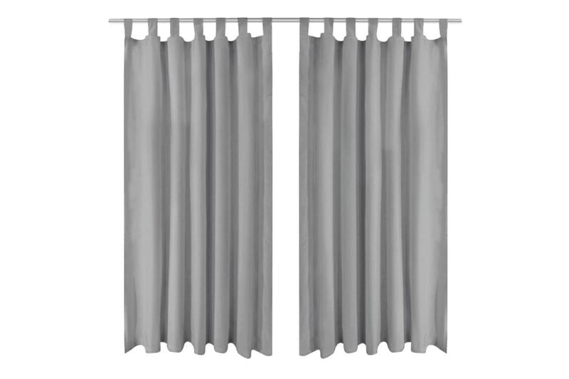 Mikro-satiiniverhot silmukoilla 2 kpl 140x225 cm Harmaa - Harmaa - Kodintekstiilit & matot - Verhot
 - Pimennysverhot