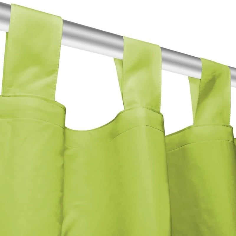 Mikro-satiiniverhot silmukoilla 2 kpl 140x225 cm Vihreä - Vihreä - Kodintekstiilit & matot - Verhot
 - Pimennysverhot
