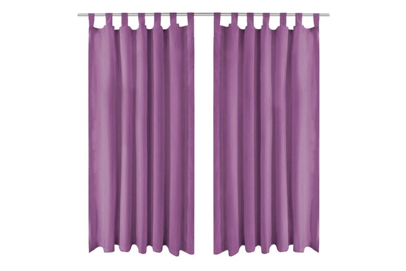 Mikro-satiiniverhot silmukoilla 2 kpl 140x225 cm Violetti - Purppura - Kodintekstiilit & matot - Verhot
 - Pimennysverhot
