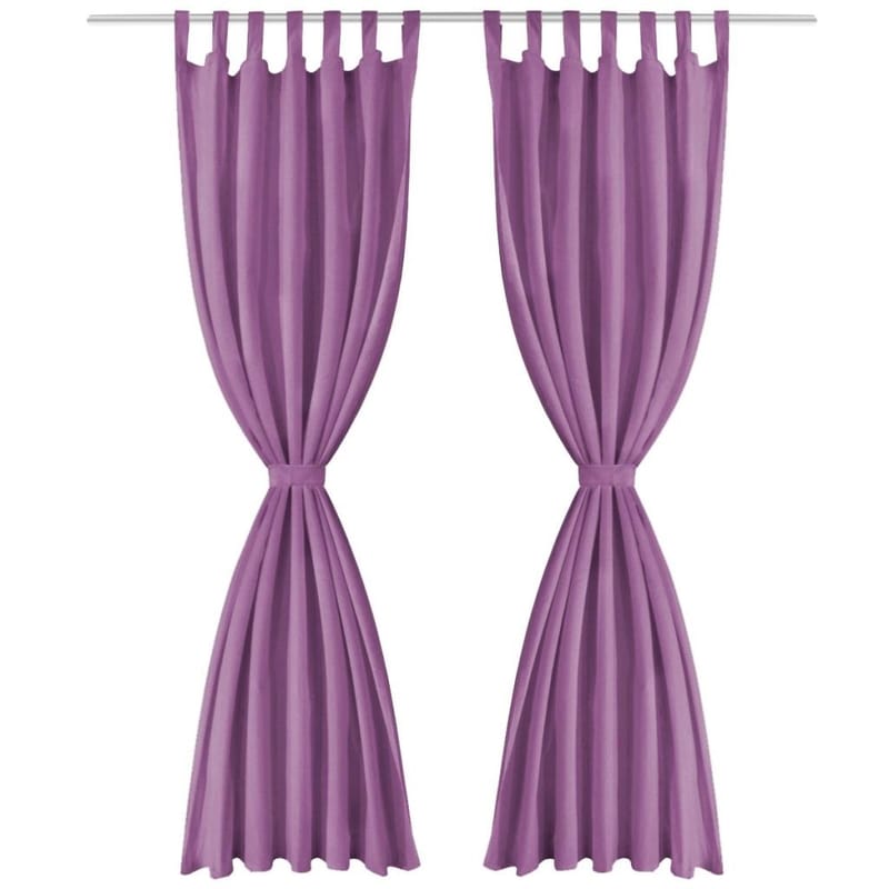 Mikro-satiiniverhot silmukoilla 2 kpl 140x225 cm Violetti - Purppura - Kodintekstiilit & matot - Verhot
 - Pimennysverhot