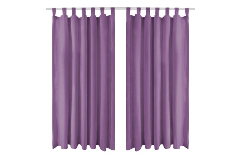 Mikro-satiiniverhot silmukoilla 2 kpl 140x245 cm Violetti - Purppura - Kodintekstiilit & matot - Verhot
 - Pimennysverhot