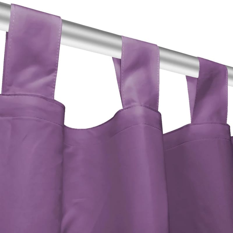 Mikro-satiiniverhot silmukoilla 2 kpl 140x245 cm Violetti - Purppura - Kodintekstiilit & matot - Verhot
 - Pimennysverhot