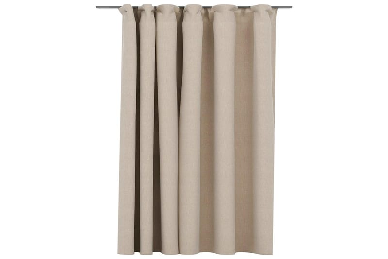 Pellavamainen pimennysverho koukuilla beige 290x245 cm - Kodintekstiilit & matot - Verhot
 - Pimennysverhot