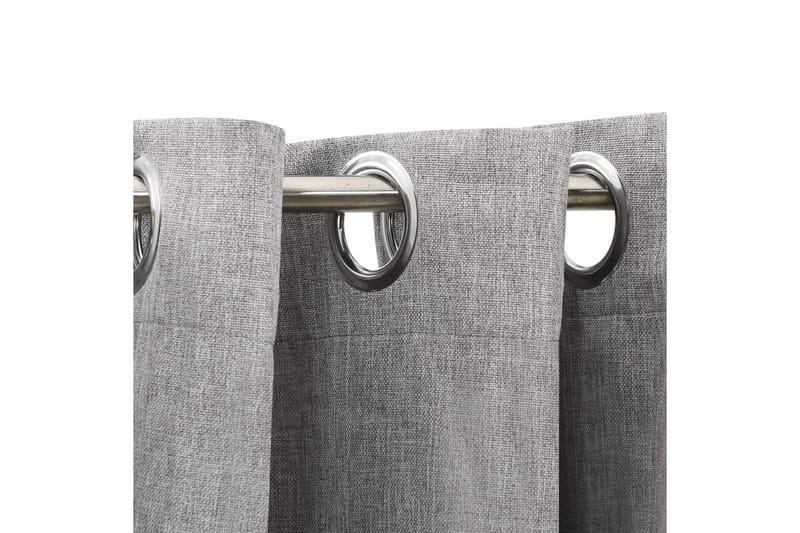 Pellavamaiset pimennysverhot renkailla 2kpl harmaa 140x175cm - Kodintekstiilit & matot - Verhot
 - Pimennysverhot
