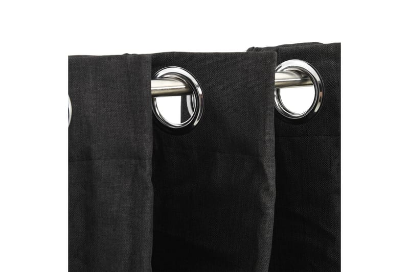 Pellavamaiset pimennysverhot 2 kpl antrasiitti 140x175 cm - Kodintekstiilit & matot - Verhot
 - Pimennysverhot