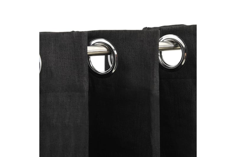 Pellavamaiset pimennysverhot 2 kpl antrasiitti 140x225 cm - Kodintekstiilit & matot - Verhot
 - Pimennysverhot