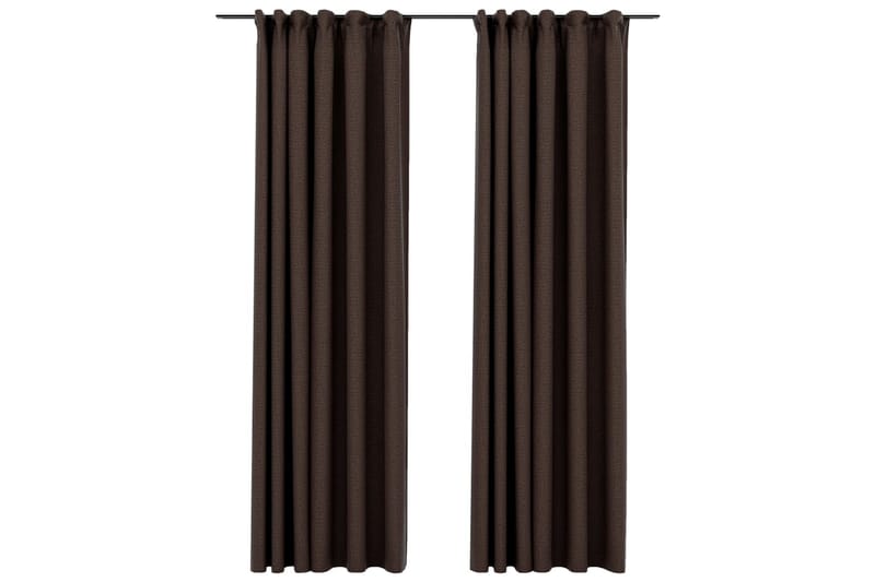 Pellavamaiset pimennysverhot koukuilla 2kpl 140x245cm - Kodintekstiilit & matot - Verhot
 - Pimennysverhot