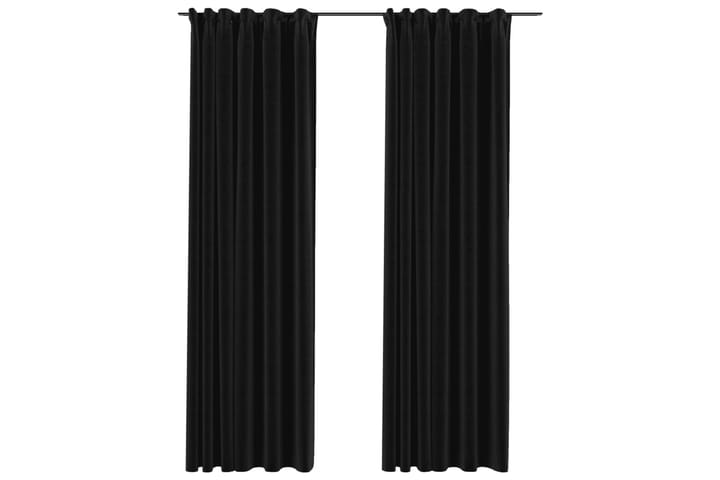 Pellavamaiset pimennysverhot koukuilla 2 kpl 140x245 cm - Pimennysverhot - Verhot