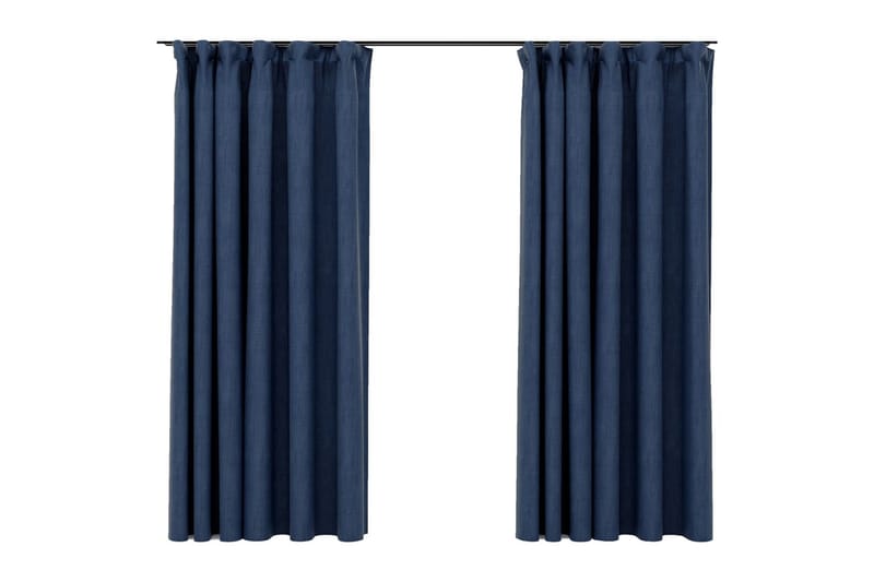 Pellavamaiset pimennysverhot koukuilla 2 kpl 140x175 cm - Kodintekstiilit & matot - Verhot
 - Pimennysverhot