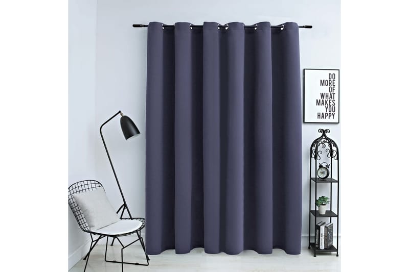Pimennysverho metallirenkailla antrasiitti 290x245 cm - Harmaa - Kodintekstiilit & matot - Verhot
 - Pimennysverhot