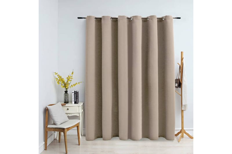Pimennysverho metallirenkailla beige 290x245 cm - Beige - Kodintekstiilit & matot - Verhot
 - Pimennysverhot