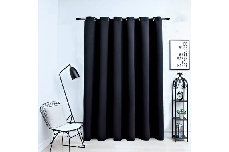 Pimennysverho metallirenkailla musta 290x245 cm - Musta - Kodintekstiilit & matot - Verhot
 - Pimennysverhot