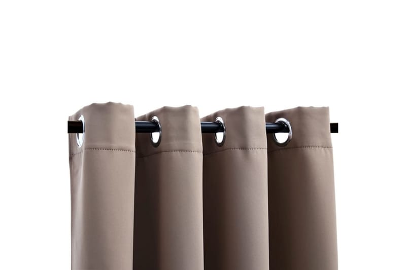 Pimennysverho metallirenkailla ruskeanharmaa 290x245 cm - Taupe - Kodintekstiilit & matot - Verhot
 - Pimennysverhot