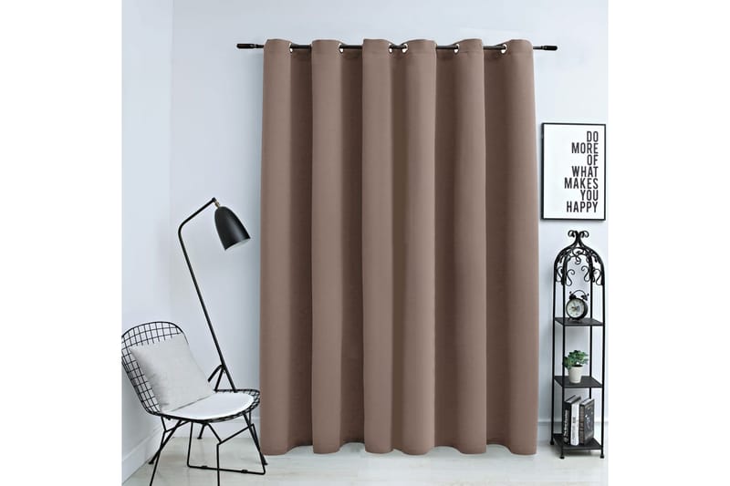 Pimennysverho metallirenkailla ruskeanharmaa 290x245 cm - Taupe - Kodintekstiilit & matot - Verhot
 - Pimennysverhot