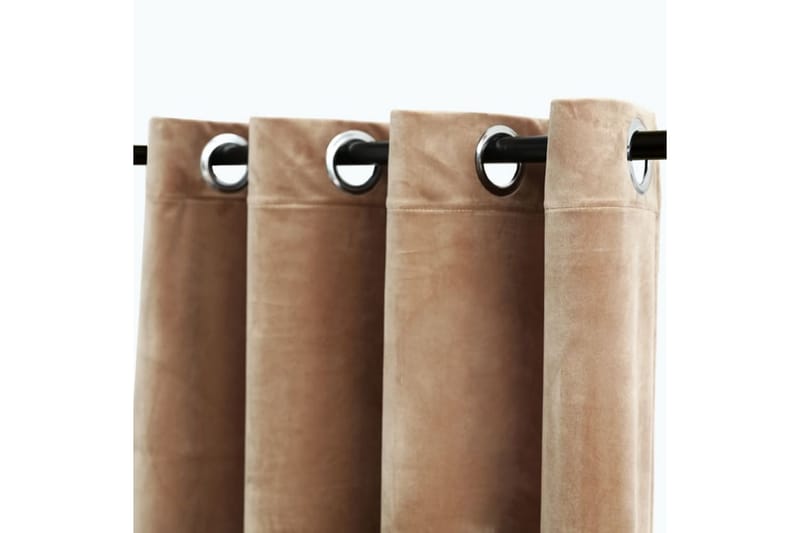 Pimennysverho metallirenkailla sametti beige 290x245 cm - Beige - Kodintekstiilit & matot - Verhot
 - Pimennysverhot