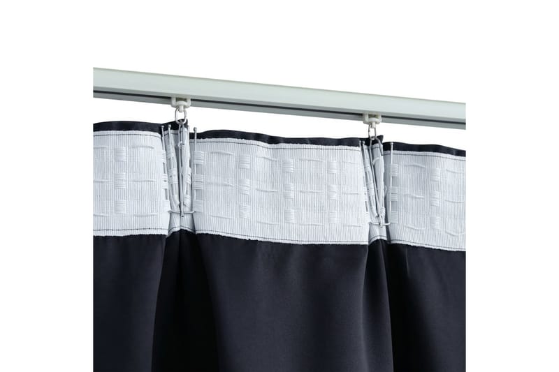 Pimennysverhot koukuilla 2 kpl antrasiitti 140x175 cm - Harmaa - Kodintekstiilit & matot - Verhot
 - Pimennysverhot