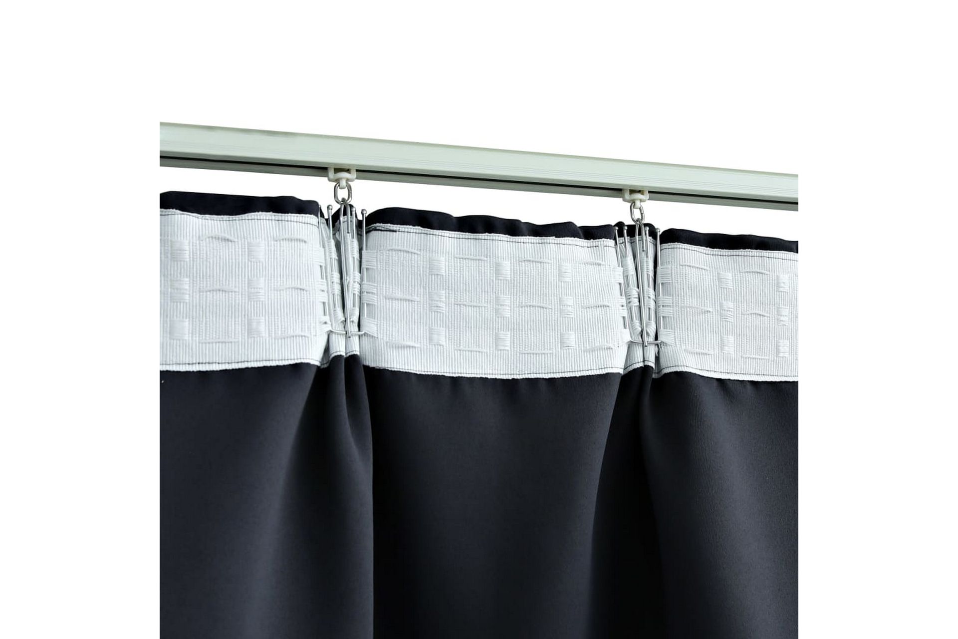 Pimennysverhot koukuilla 2 kpl antrasiitti 140x225 cm - Harmaa - Kodintekstiilit & matot - Verhot
 - Pimennysverhot