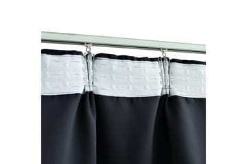 Pimennysverhot koukuilla 2 kpl antrasiitti 140x225 cm - Harmaa - Kodintekstiilit & matot - Verhot
 - Pimennysverhot