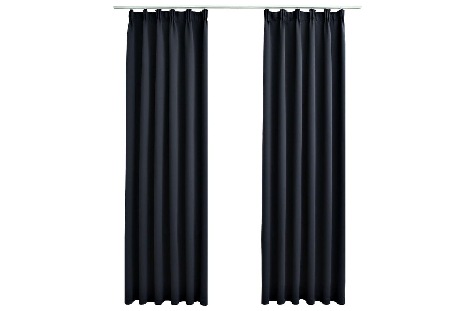 Pimennysverhot koukuilla 2 kpl antrasiitti 140x225 cm - Harmaa - Kodintekstiilit & matot - Verhot
 - Pimennysverhot