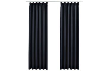 Pimennysverhot koukuilla 2 kpl antrasiitti 140x225 cm - Harmaa - Kodintekstiilit & matot - Verhot
 - Pimennysverhot