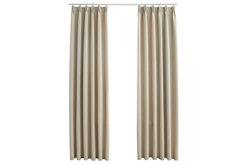 Pimennysverhot koukuilla 2 kpl beige 140x175 cm - Beige - Pimennysverhot - Verhot