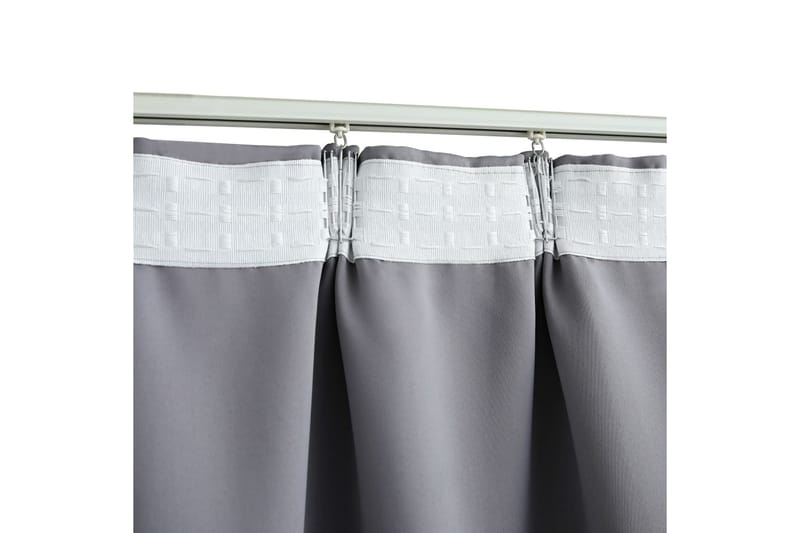 Pimennysverhot koukuilla 2 kpl harmaa 140x245 cm - Harmaa - Kodintekstiilit & matot - Verhot
 - Pimennysverhot
