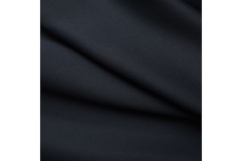 Pimennysverhot koukuilla 2 kpl musta 140x225 cm - Musta - Kodintekstiilit & matot - Verhot
 - Pimennysverhot