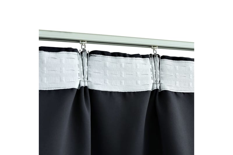 Pimennysverhot koukuilla 2 kpl musta 140x225 cm - Musta - Kodintekstiilit & matot - Verhot
 - Pimennysverhot