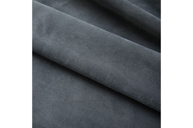 Pimennysverhot koukuilla 2 kpl sametti antrasiitti 140x245cm - Harmaa - Kodintekstiilit & matot - Verhot
 - Pimennysverhot