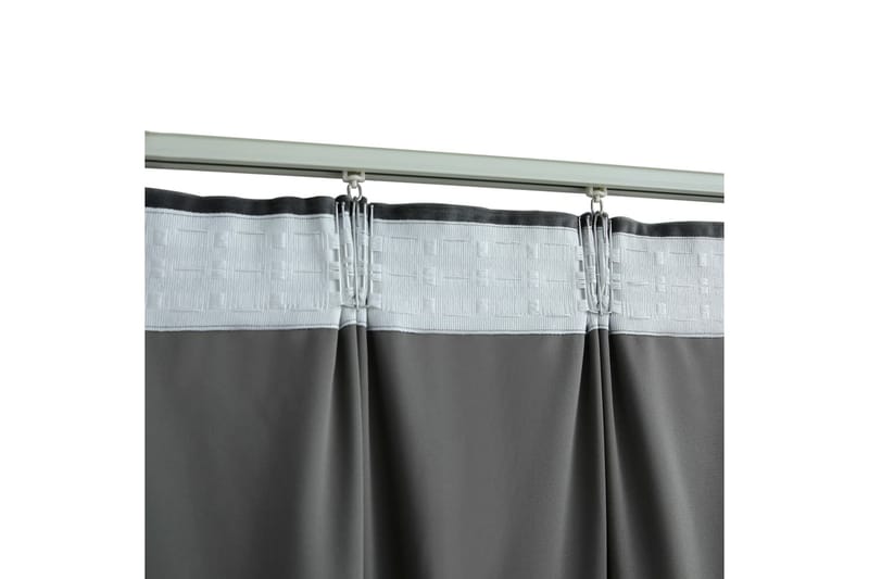Pimennysverhot koukuilla 2 kpl sametti antrasiitti 140x245cm - Harmaa - Kodintekstiilit & matot - Verhot
 - Pimennysverhot
