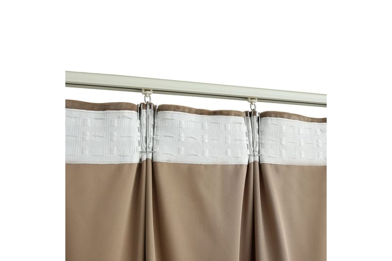 Pimennysverhot koukuilla 2 kpl sametti beige 140x175 cm - Beige - Kodintekstiilit & matot - Verhot
 - Pimennysverhot
