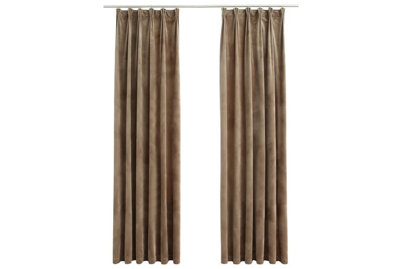 Pimennysverhot koukuilla 2 kpl sametti beige 140x175 cm - Beige - Kodintekstiilit & matot - Verhot
 - Pimennysverhot