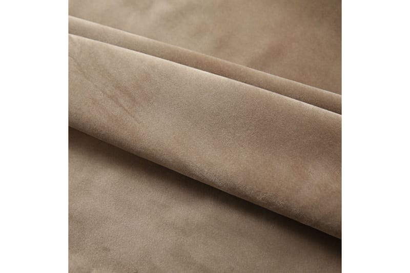 Pimennysverhot koukuilla 2 kpl sametti beige 140x245 cm - Beige - Pimennysverhot - Verhot