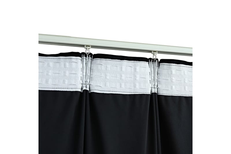 Pimennysverhot koukuilla 2 kpl sametti musta 140x175 cm - Musta - Kodintekstiilit & matot - Verhot
 - Pimennysverhot