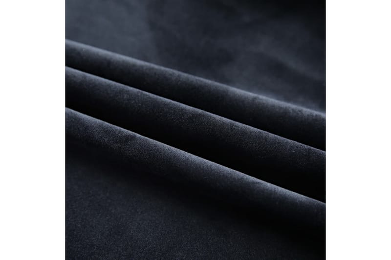 Pimennysverhot koukuilla 2 kpl sametti musta 140x175 cm - Musta - Kodintekstiilit & matot - Verhot
 - Pimennysverhot