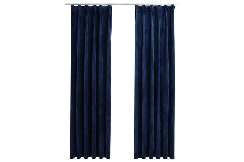 Pimennysverhot koukuilla 2kpl sametti 140x175cm - Sininen - Kodintekstiilit & matot - Verhot
 - Pimennysverhot