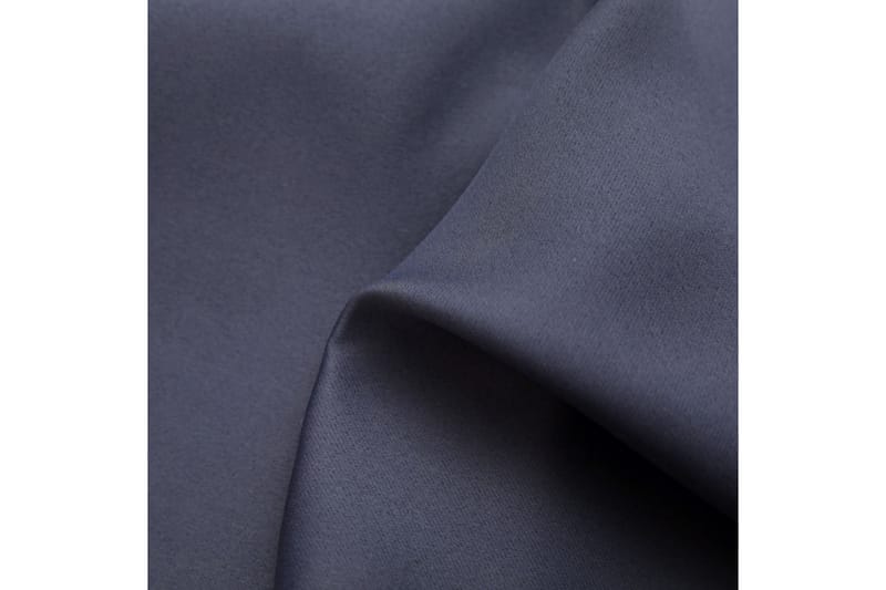 Pimennysverhot metallirenkailla 2 kpl antrasiitti 140x225 cm - Harmaa - Kodintekstiilit & matot - Verhot
 - Pimennysverhot