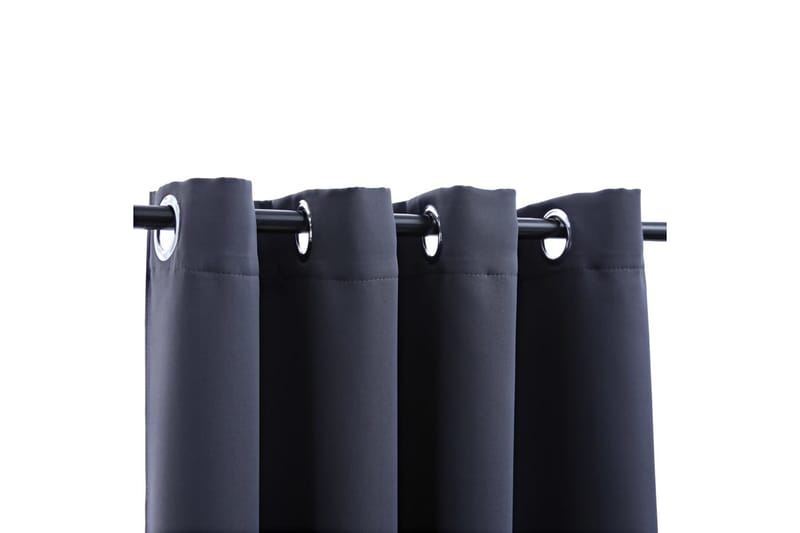 Pimennysverhot metallirenkailla 2 kpl antrasiitti 140x245 cm - Harmaa - Kodintekstiilit & matot - Verhot
 - Pimennysverhot