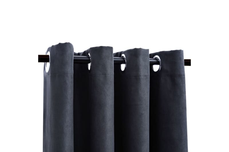 Pimennysverhot metallirenkailla 2 kpl antrasiitti 140x245 cm - Harmaa - Kodintekstiilit & matot - Verhot
 - Pimennysverhot