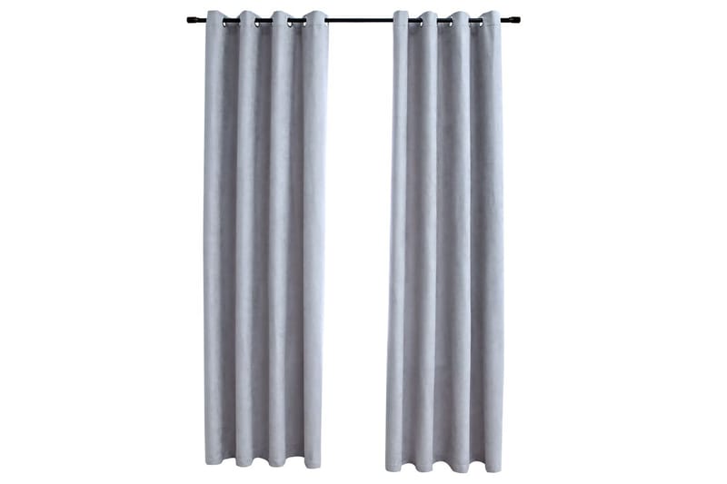 Pimennysverhot metallirenkailla 2 kpl harmaa 140x225 cm - Harmaa - Kodintekstiilit & matot - Verhot
 - Pimennysverhot