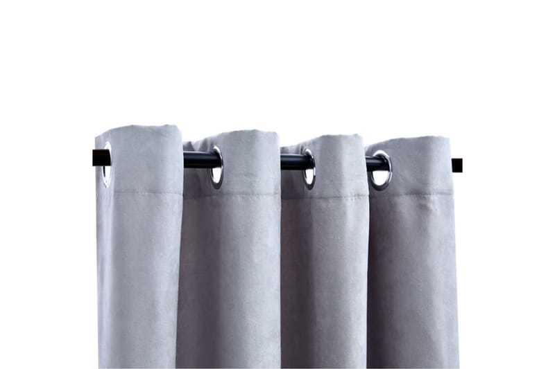 Pimennysverhot metallirenkailla 2 kpl harmaa 140x245 cm - Harmaa - Kodintekstiilit & matot - Verhot
 - Pimennysverhot