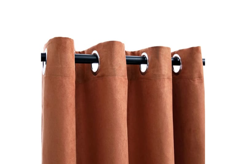 Pimennysverhot metallirenkailla 2 kpl ruoste 140x175 cm - Oranssi - Kodintekstiilit & matot - Verhot
 - Pimennysverhot