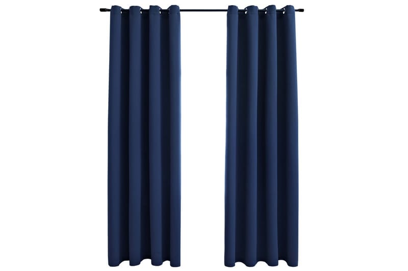Pimennysverhot metallirenkailla 2 kpl sininen 140x225 cm - Sininen - Kodintekstiilit & matot - Verhot
 - Pimennysverhot