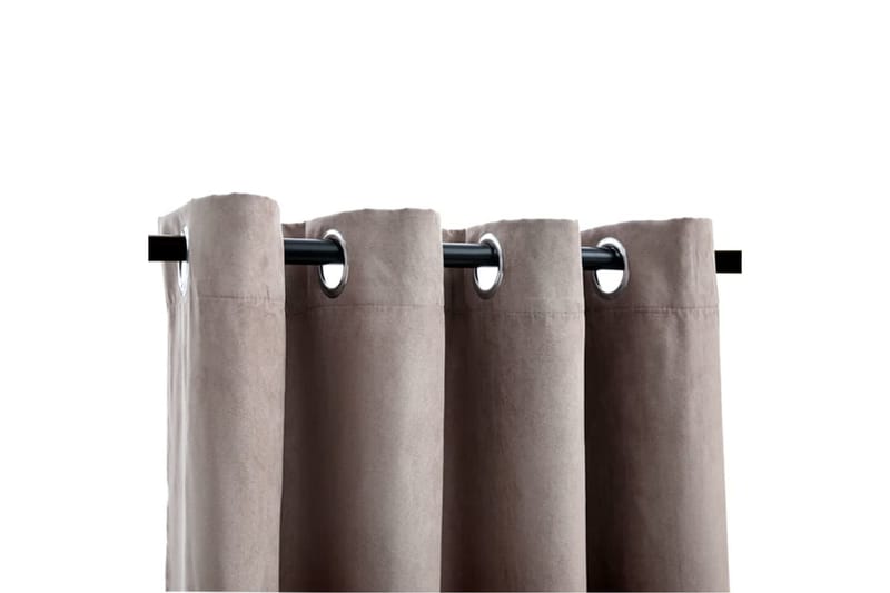 Pimennysverhot metallirenkailla 2kpl ruskeanharmaa 140x175cm - Ruskea - Kodintekstiilit & matot - Verhot
 - Pimennysverhot